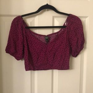 Short Polka dot top blouse target
